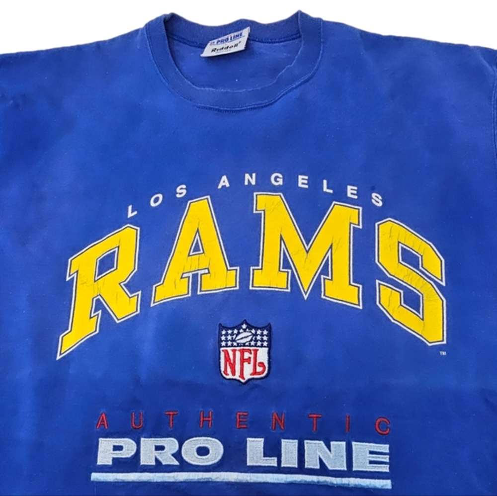 Vintage‎ 90s NFL Los Angeles Rams Riddell Pro Line Shirt Size Large Made USA